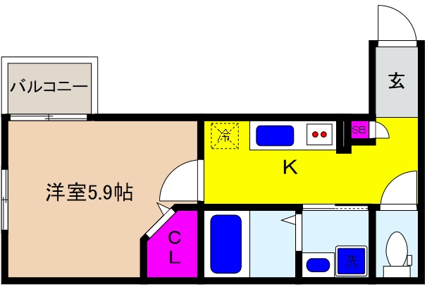 神戸市東灘区青木のアパートの間取り