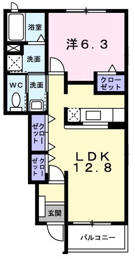 三郷市泉のアパートの間取り