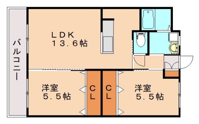 嘉穂郡桂川町大字豆田のアパートの間取り