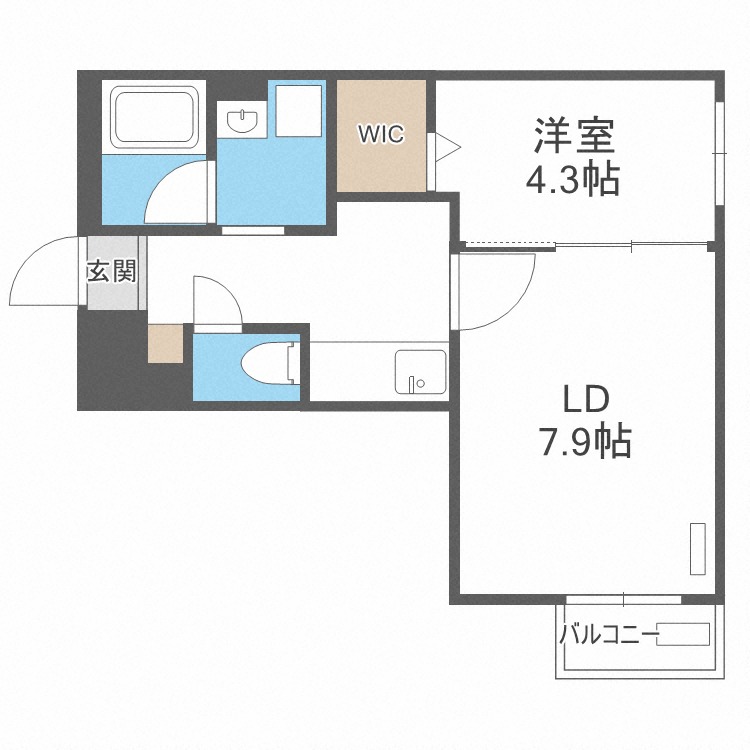 Ｓ－ＲＥＳＩＤＥＮＣＥ東札幌ａｚｕｒｅの間取り