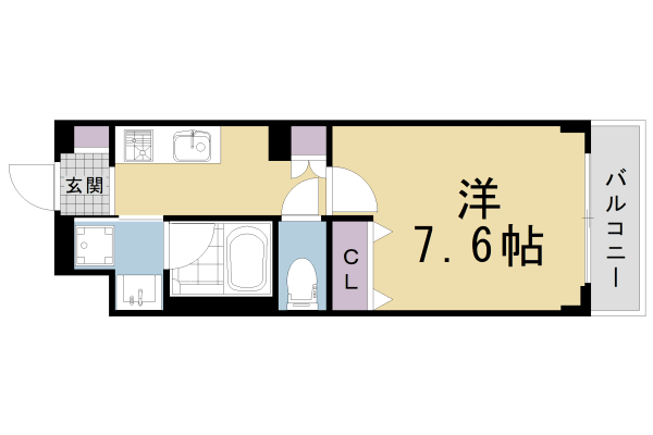 京都市北区北野下白梅町のマンションの間取り