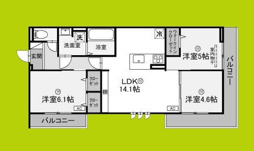 【仮称D-ROOM新家2丁目の間取り】