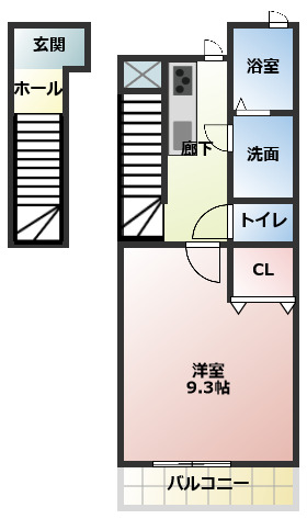 小牧市常普請のアパートの間取り