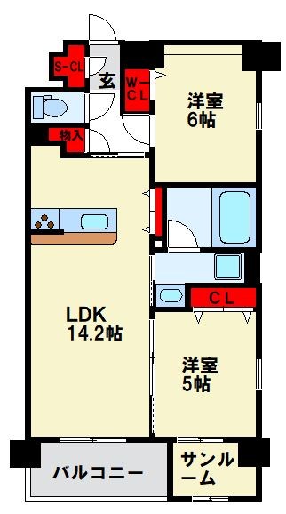 テラパカータ姪浜の間取り