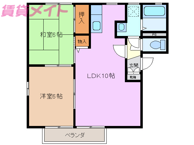 三重郡菰野町大字田口新田のアパートの間取り