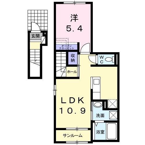 金沢市四十万のアパートの間取り