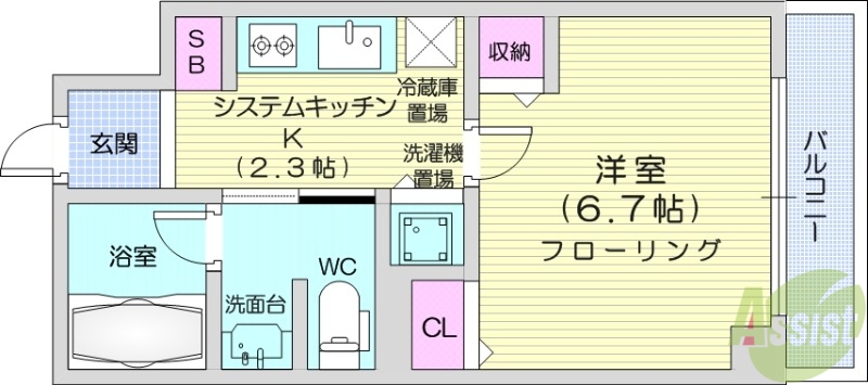 シティコート北1条の間取り