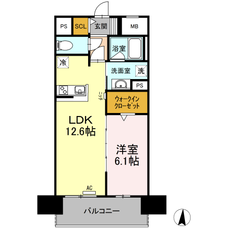 豊橋市東小田原町のマンションの間取り