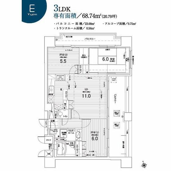 サンデュエル新白河中央の間取り