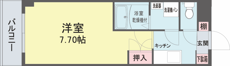 熊本市西区花園のアパートの間取り