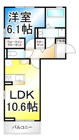 トリシア南俣　ウエストの間取り