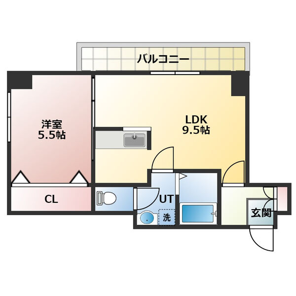 札幌市北区新琴似一条のマンションの間取り