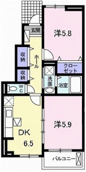 広島市安芸区畑賀のアパートの間取り