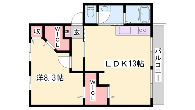 ハイツサンライフ　D棟の間取り