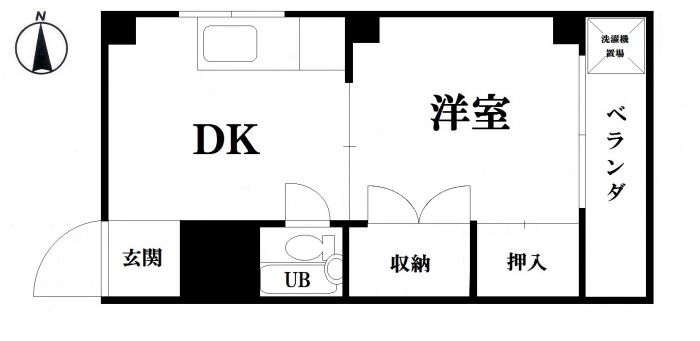 福岡市中央区渡辺通のマンションの間取り