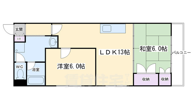 シャルマン北山堀川ハイツの間取り