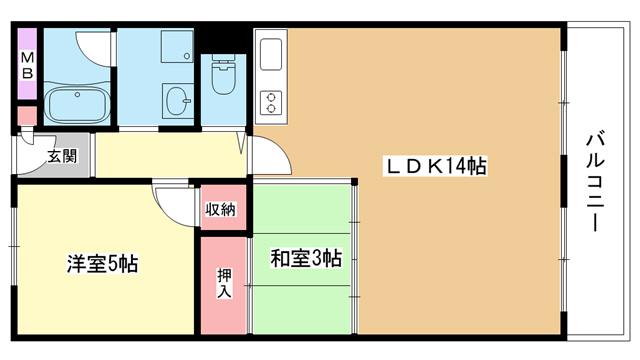 豊中市寺内のマンションの間取り