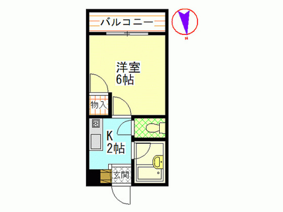 広島市佐伯区五月が丘のアパートの間取り