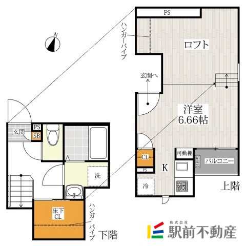 鳥栖市桜町のアパートの間取り