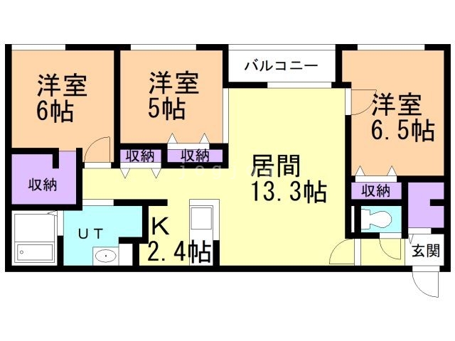 札幌市白石区菊水元町二条のマンションの間取り