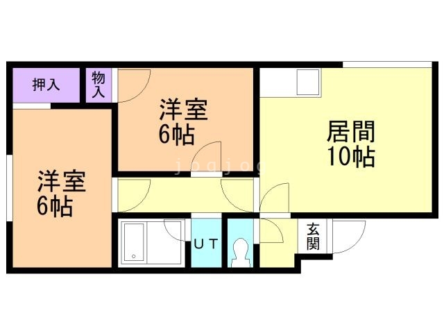 札幌市豊平区福住二条のマンションの間取り