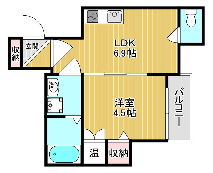 大阪市旭区千林のアパートの間取り