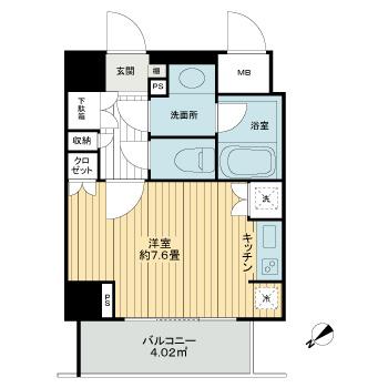 中央区銀座のマンションの間取り