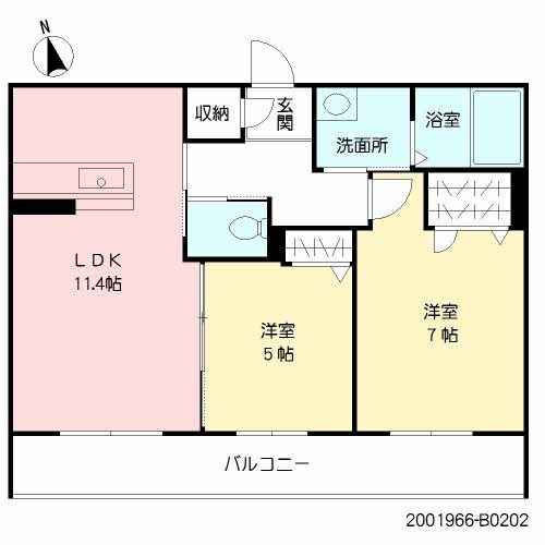 MAST東櫛原　B棟の間取り