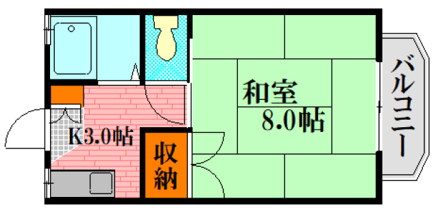 三次市南畑敷町のアパートの間取り