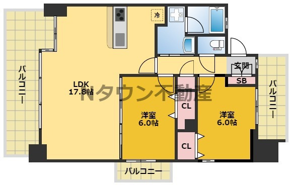 茶屋ヶ坂ライズの間取り