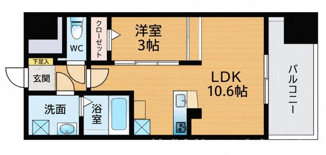 西鉄天神大牟田線 西鉄平尾駅 徒歩7分 12階建 築3年の間取り写真