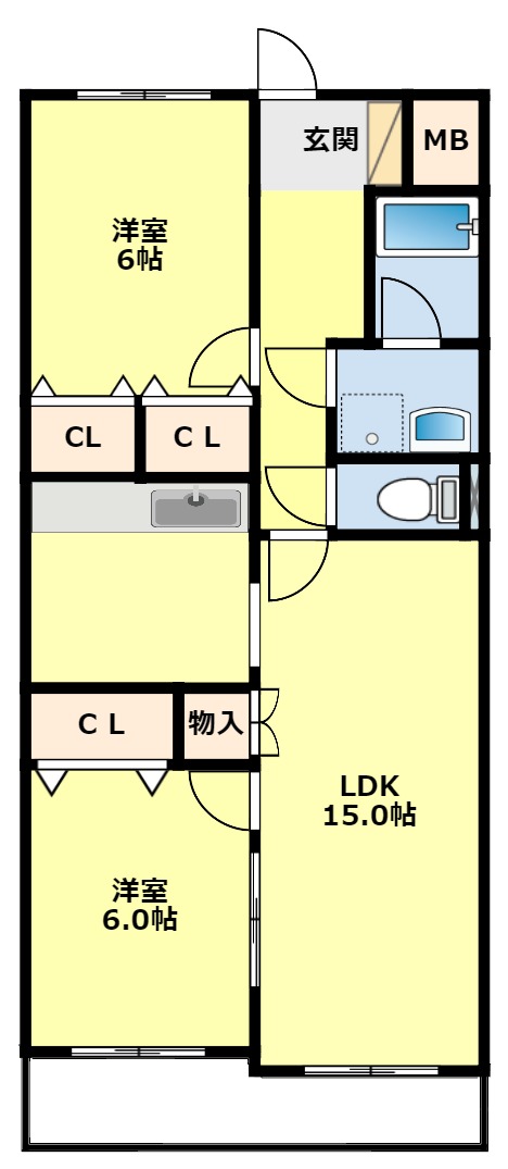 みよし市三好丘のマンションの間取り