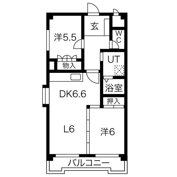 春日井市八田町のマンションの間取り