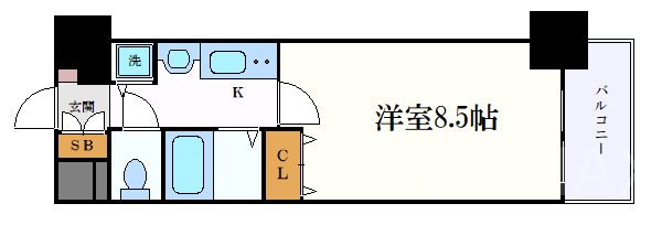 プレサンス名古屋駅前グランヴィルの間取り