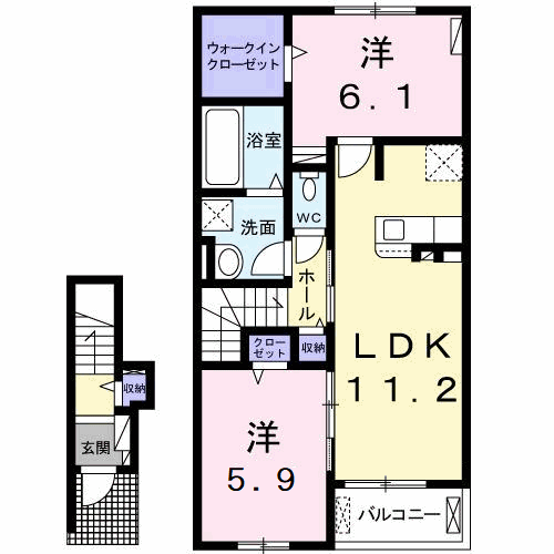 旭市鎌数　2021年築　 2LDKの間取り