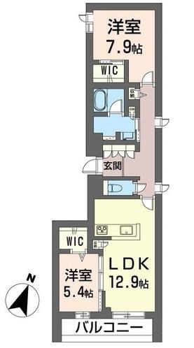 さいたま市緑区東浦和のマンションの間取り