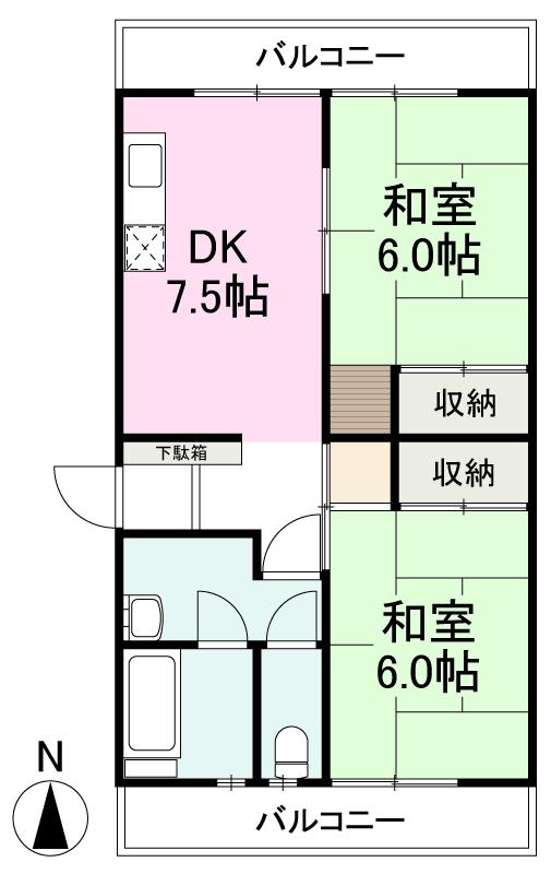 高松市多賀町のマンションの間取り