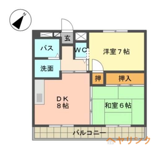 名古屋市名東区大針のマンションの間取り