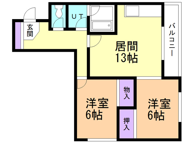 【メゾンドボワール南郷の間取り】