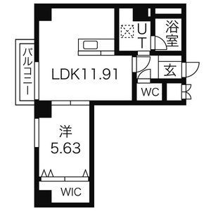 札幌市中央区大通西のマンションの間取り