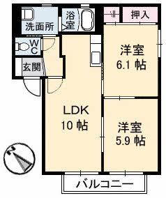 ハイツ安倍２１　II棟の間取り