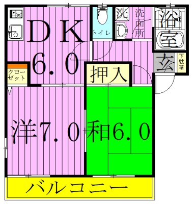 足立区舎人のアパートの間取り