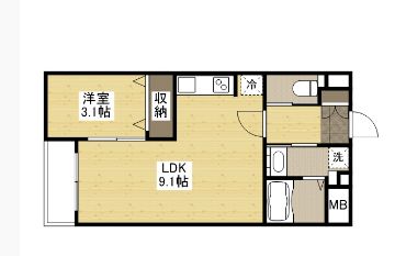 福山市引野町のマンションの間取り