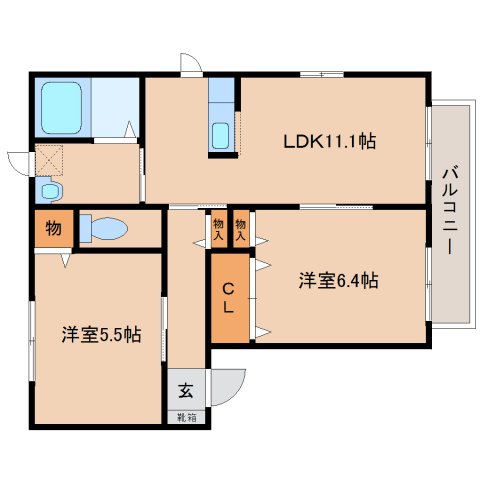 高市郡高取町大字下土佐のアパートの間取り