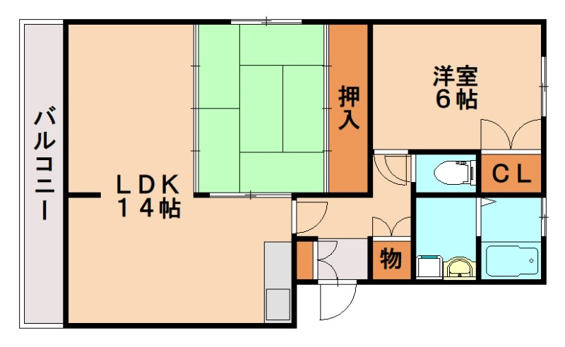 大野城市中央のマンションの間取り