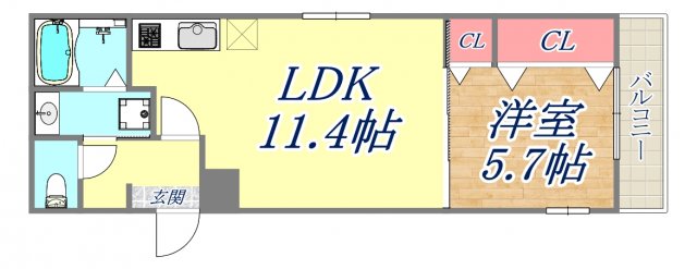 フジパレス兵庫駅南の間取り