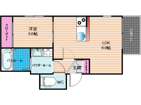 クレシア南福岡Iの間取り