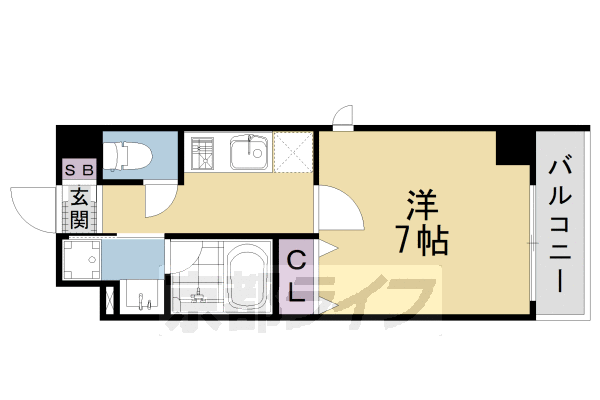 京都市南区西九条南田町のマンションの間取り