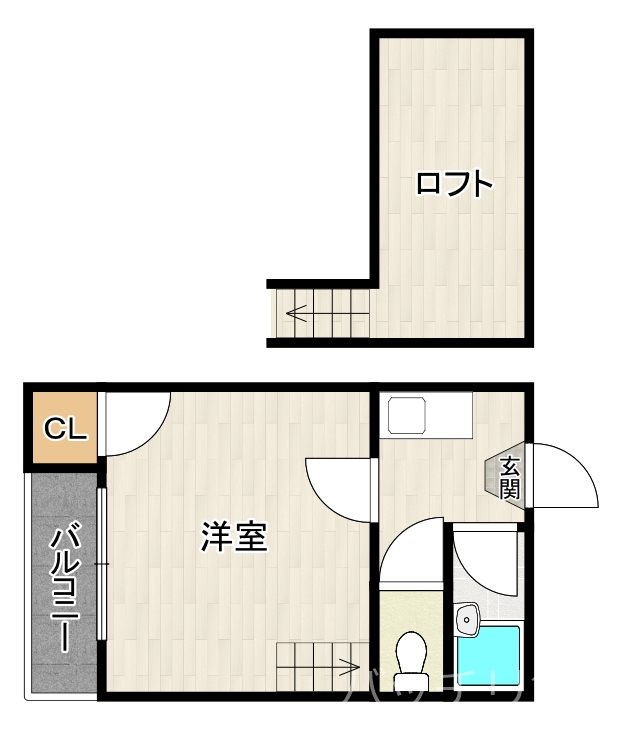 福岡市西区小戸のアパートの間取り