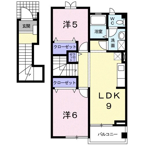 グリュック笹山　壱番館の間取り